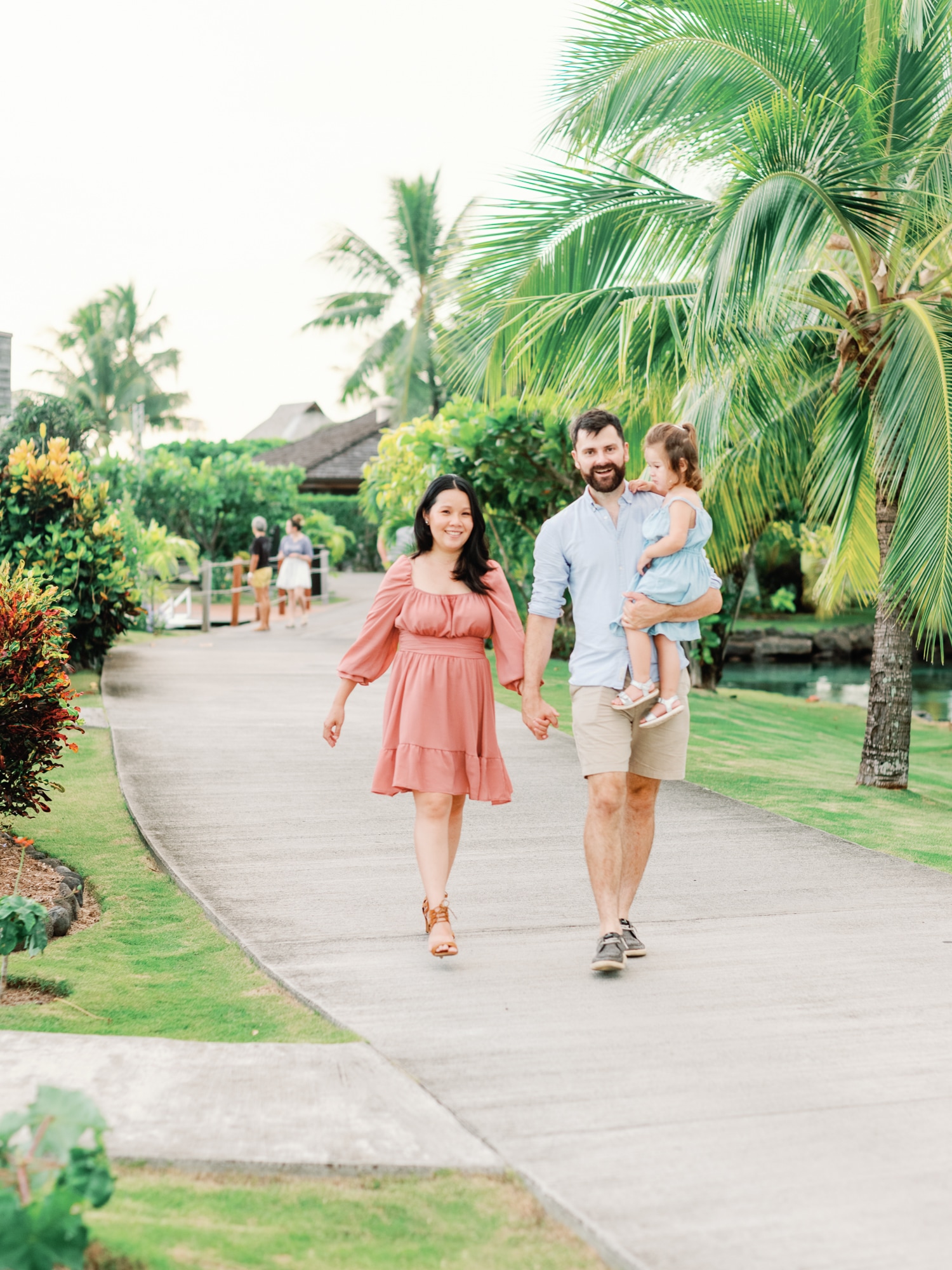 Family walking at the Intercontinental Tahiti