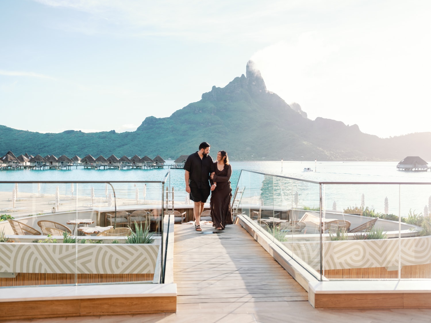 Couple walking at the Westin Bora Bora